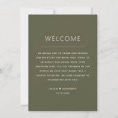 Muted Olive Green Timeline | Woodland Wedding  Kaart (Voorkant)