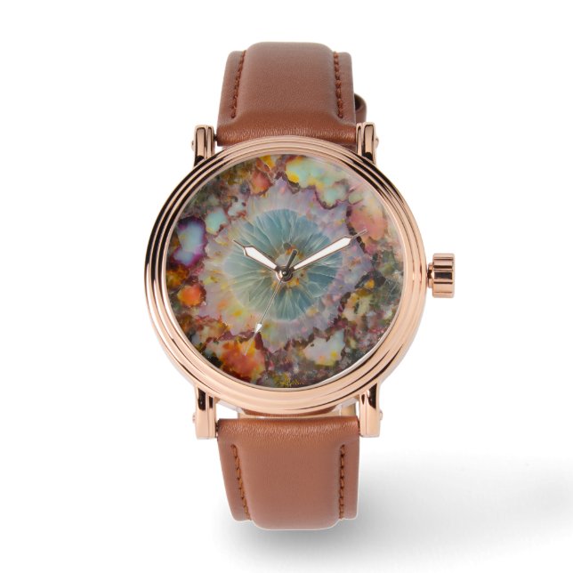 Muted Opal burst watch face Horloge (Voorkant)