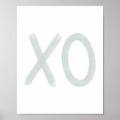 Muted Pastel Blue XO Poster (Voorkant)