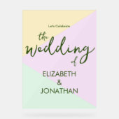 Muted Pastel Geometric Wedding Acryl Bord (Voorkant)