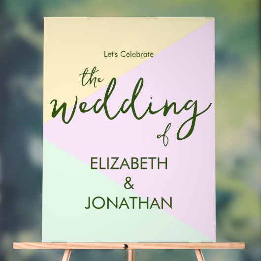 Muted Pastel Geometric Wedding Acryl Bord (Neutraal)