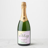 Muted Pastel Geometric Wedding Sparkling Wijnetiket (Voorkant)