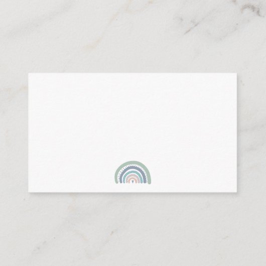 Muted Pastel Rainbow Baby shower boeken Informatiekaartje (Achterkant)