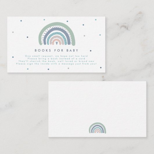 Muted Pastel Rainbow Baby shower boeken Informatiekaartje (Voorkant / Achterkant)