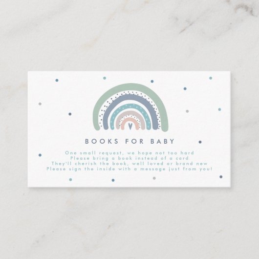 Muted Pastel Rainbow Baby shower boeken Informatiekaartje (Voorkant)