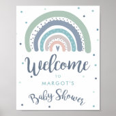 Muted Pastel Rainbow Baby shower Welkom Poster (Voorkant)