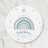 Muted Pastel Regenboog Baby shower Bedankjes Labels (Achterkant)
