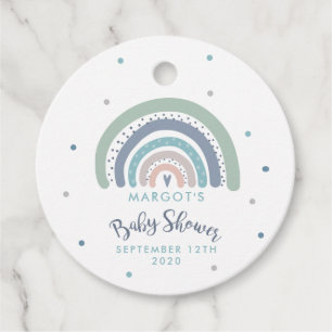 Muted Pastel Regenboog Baby shower Bedankjes Labels