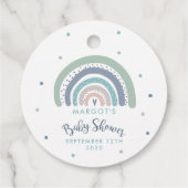 Muted Pastel Regenboog Baby shower Bedankjes Labels (Achterkant)
