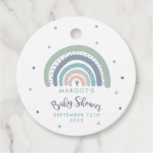 Muted Pastel Regenboog Baby shower Bedankjes Labels (Voorkant)