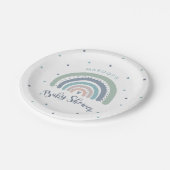 Muted Pastel Regenboog Baby shower Papieren Bordje (Gekanteld)