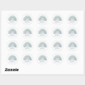Muted Pastel Regenboog Baby shower Ronde Sticker (Vel)