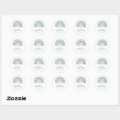 Muted Pastel Regenboog Baby shower Ronde Sticker (Vel)