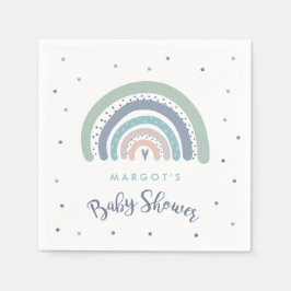 Muted Pastel Regenboog Baby shower Servet