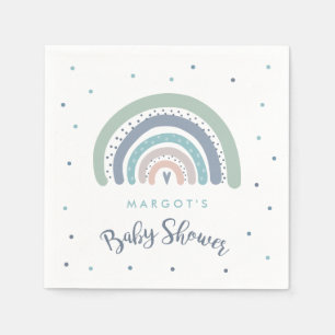 Muted Pastel Regenboog Baby shower Servet