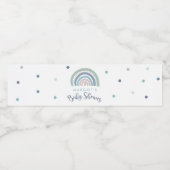 Muted Pastel Regenboog Baby shower Waterfles Etiket (Enkel label)