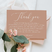 Muted Peach Beige Wedding | minimalistische kallig Bedankkaart