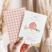 Muted Pink Barn Girl 2nd Birthday Party Kaart