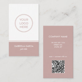 Muted Pink Scannable QR Code Visitekaartje