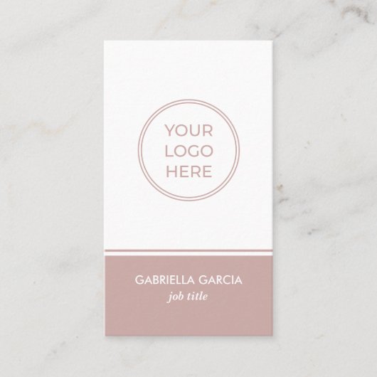 Muted Pink Scannable QR Code Visitekaartje (Voorkant)