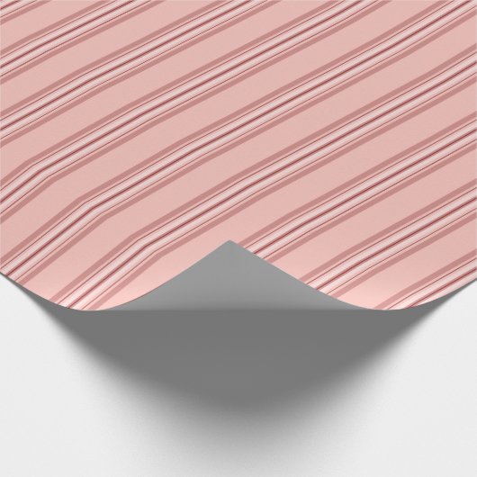 Muted Pink Stripes Classic Cadeaupapier (Hoek)