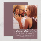 Muted Plum Photo Wedding Save the Date (Voorkant / Achterkant)