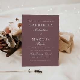 Muted Plum Wedding Invitation Kaart