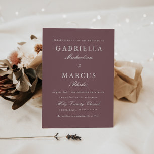 Muted Plum Wedding Invitation Kaart