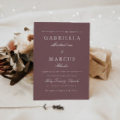 Muted Plum Wedding Invitation Kaart