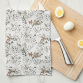 Muted Poinsettas Kitchen Towel Theedoek (Quarter Fold)