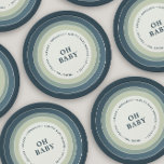 Muted Rainbow Baby shower Boy Blue Papieren Bordje<br><div class="desc">Ontworpen om aan te passen aan het Collectie "Rainbow-Baby shower" Andere kleuren en bijbehorende stukken die beschikbaar zijn in het collectie.</div>