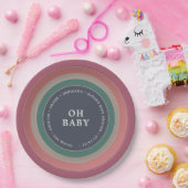 Muted Rainbow Baby shower Girl Papieren Bordje (Feest)