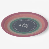 Muted Rainbow Baby shower Girl Papieren Bordje (Gekanteld)