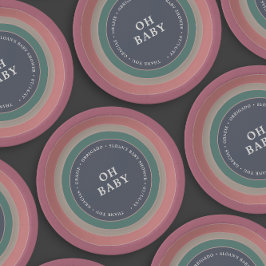 Muted Rainbow Baby shower Girl Papieren Bordje