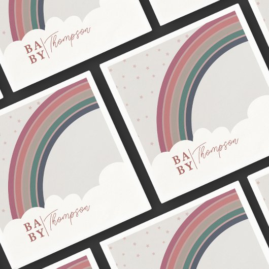 Muted Rainbow Baby shower Girl Servet