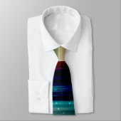 Muted Rainbow - Blue Silver Pink Streaks Pattern Stropdas (Gebonden)