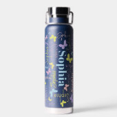 Muted rainbow butterflies, aangepaste naam Sophia Waterfles (Achterkant)