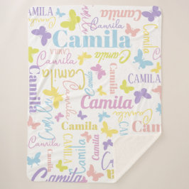 Muted rainbow butterflies, douanenaam Camila Sherpa Deken