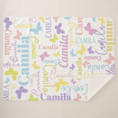 Muted rainbow butterflies, douanenaam Camila Sherpa Deken (Voorkant (horizontaal))