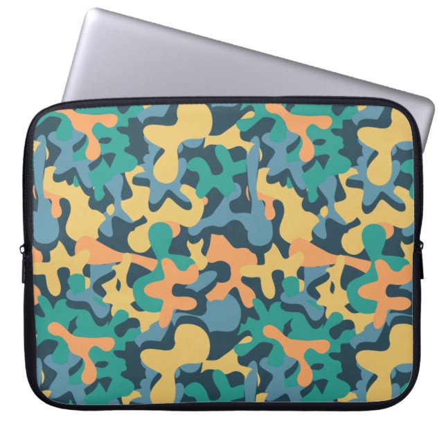 Muted Rainbow Signature Camo Laptop Sleeve (Voorkant)