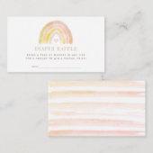 Muted Rainbow Waterverf Roze Luier Raffle Ticket Informatiekaartje (Voorkant / Achterkant)