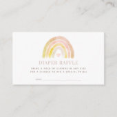 Muted Rainbow Waterverf Roze Luier Raffle Ticket Informatiekaartje (Voorkant)