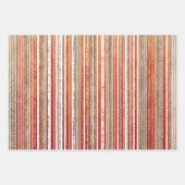 Muted Red en Green Stripe Herfst Inpakpapier Vel (Voorkant 3)