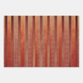 Muted Red en Green Stripe Herfst Inpakpapier Vel (Voorkant 2)