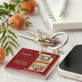 Muted Red Heartflet Pet Keepsake Sleutelhanger (Voorkant Rechts)