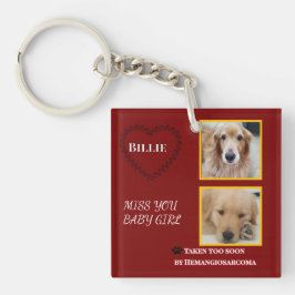 Muted Red Heartflet Pet Keepsake Sleutelhanger