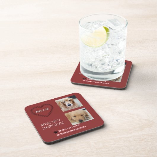 Muted Red Memory Tribute Bier Onderzetter (Rechterzijde)