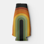Muted Retro Seventies Groovy Layered Rainbow Black Flesjeskoeler (Voorkant)
