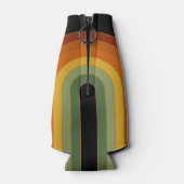 Muted Retro Seventies Groovy Layered Rainbow Black Flesjeskoeler (Achterkant)