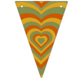 Muted Retro Seventies Groovy Rainbow Heart Vlaggetjes (Derde vlag)